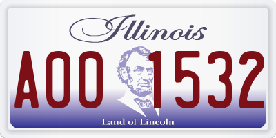 IL license plate A001532