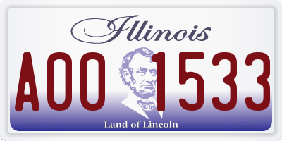 IL license plate A001533