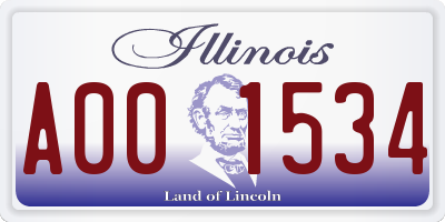 IL license plate A001534