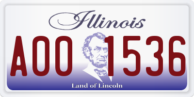 IL license plate A001536