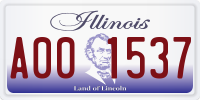 IL license plate A001537