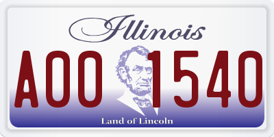 IL license plate A001540