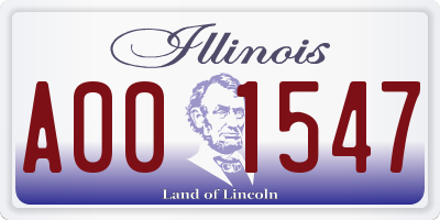 IL license plate A001547