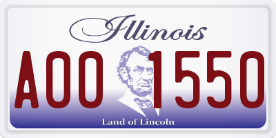 IL license plate A001550