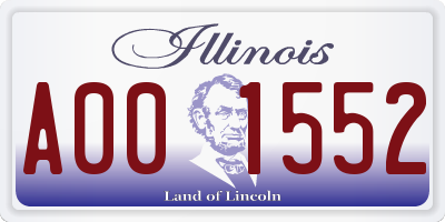 IL license plate A001552