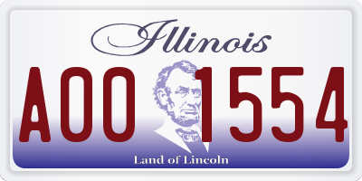 IL license plate A001554