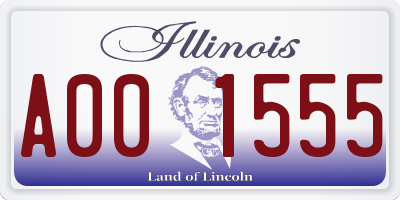 IL license plate A001555