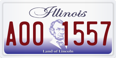 IL license plate A001557