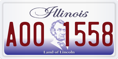 IL license plate A001558