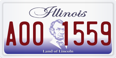 IL license plate A001559