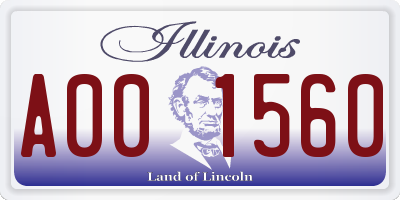 IL license plate A001560