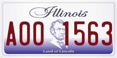 IL license plate A001563