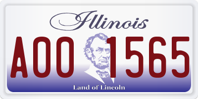 IL license plate A001565