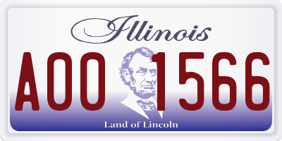 IL license plate A001566