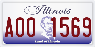 IL license plate A001569