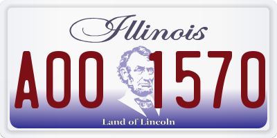 IL license plate A001570