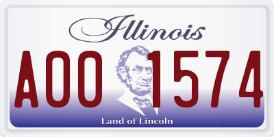 IL license plate A001574