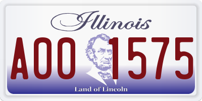 IL license plate A001575