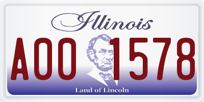 IL license plate A001578