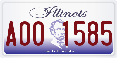 IL license plate A001585