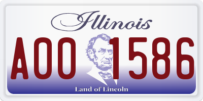 IL license plate A001586