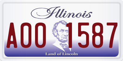 IL license plate A001587