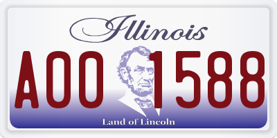 IL license plate A001588