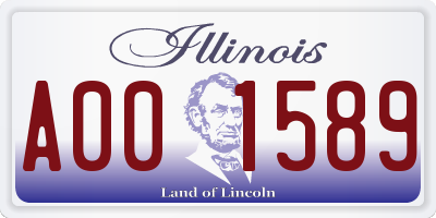 IL license plate A001589