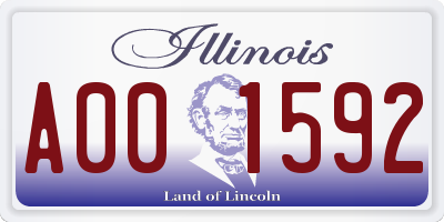 IL license plate A001592