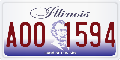 IL license plate A001594