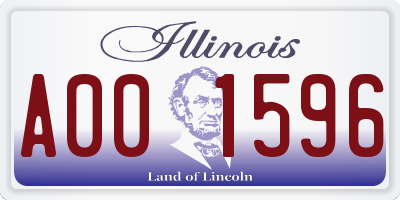 IL license plate A001596