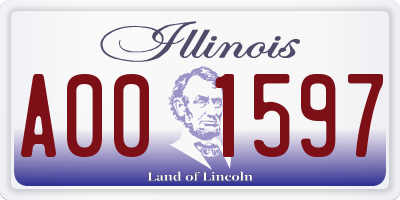 IL license plate A001597