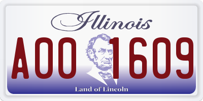 IL license plate A001609