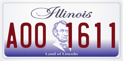 IL license plate A001611