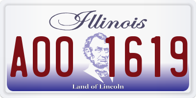 IL license plate A001619
