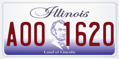 IL license plate A001620