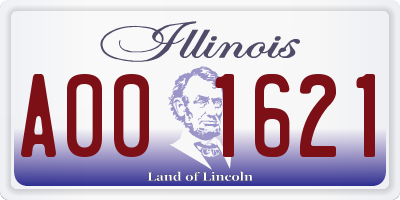 IL license plate A001621