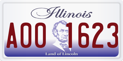IL license plate A001623