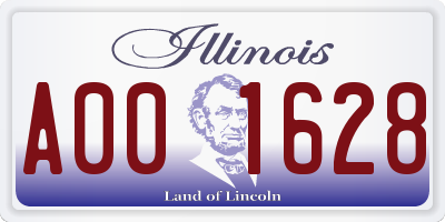 IL license plate A001628