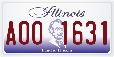 IL license plate A001631