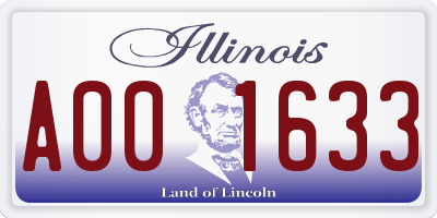 IL license plate A001633