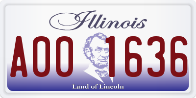 IL license plate A001636