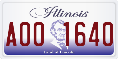 IL license plate A001640
