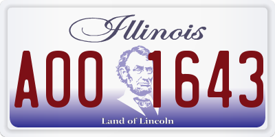 IL license plate A001643