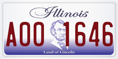 IL license plate A001646