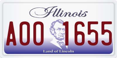 IL license plate A001655