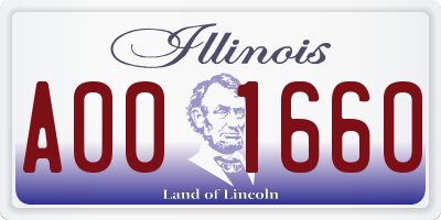 IL license plate A001660