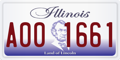 IL license plate A001661