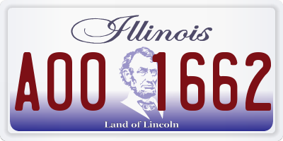 IL license plate A001662