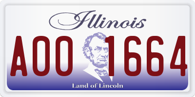 IL license plate A001664